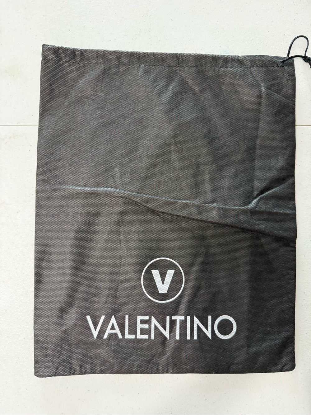 Valentino Black Drawstring Logo Dust Bag